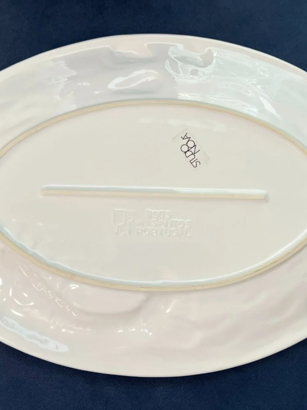 Vintage - A. Santos / Portugal Large Oval Lobster Serving Platter - White - EUC